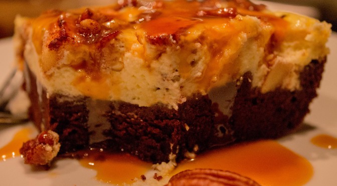 Salted Caramel Apple Cheesecake Brownie