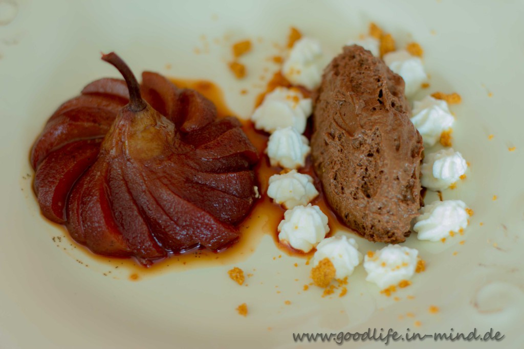 Dessert des Jahres: Portweinbirnen und Mousse mit Schokolade und einem Hauch Espresso